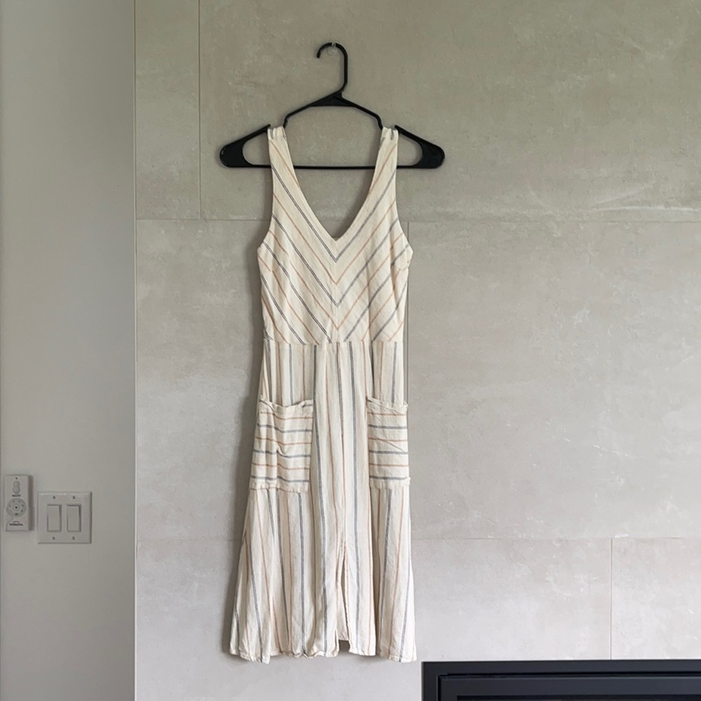 Linen Style Striped Dress